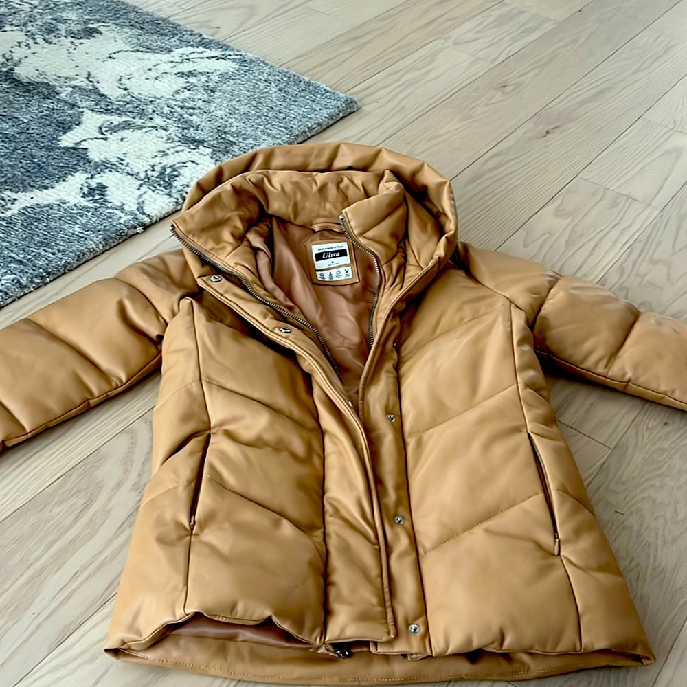 Abercrombie & Fitch Nude Leather Coat